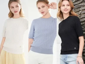 내돈내산 USPA 여성 린넨 블렌디드 라운드니트 3종  최고 인기 제품